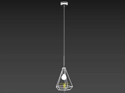 Industrial Wire Metal Ceiling Lamp Free 3D model