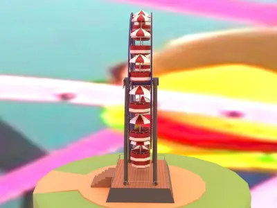 Ferris Wheel  Low-poly 3D model