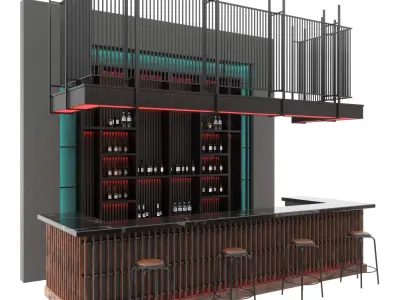 Loft  bar 3D model shop