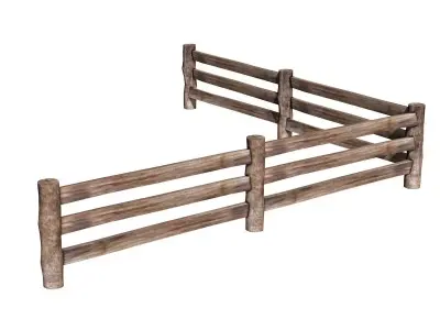Wooden Fence  Low-poly 3D model