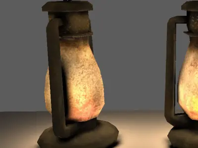 Old Steel Lantern Textured Low-poly 3D model