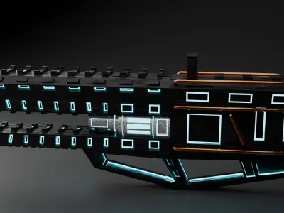 Sci Fi Rifle Low-poly 3D model buy
