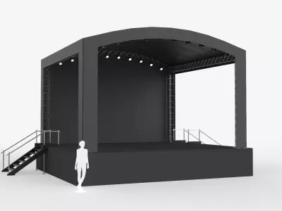 Music Stage Platform with Stairs 3D model