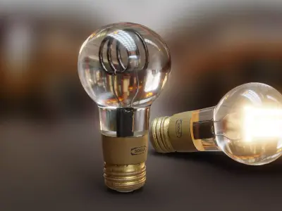 Generic Glass Light Bulb Low-poly 3D model