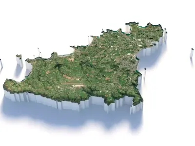 Guernsey Terrain Country 3D model