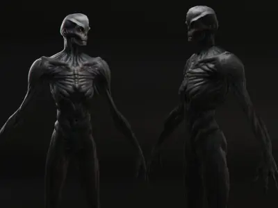 Alien humanoid Low-poly 3D model get