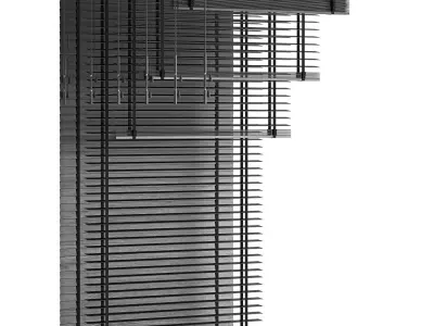 Wooden Venetian Blinds with Tape Bandalux set 01 3D model