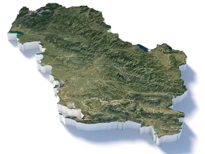 Albania Terrain Map Low-poly 3D model