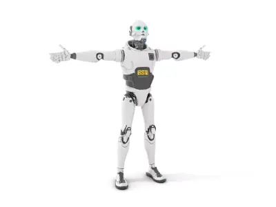 Advanced Silver Robot model pack Low-poly 3D model