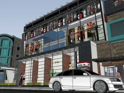 Exterior HOTEL AND SHOP MALL  3D model