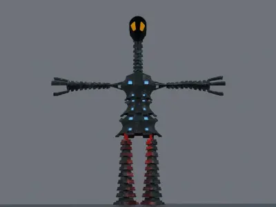 Robo Lampo Sci-fi  Low Poly fantasy character PBR Rigged Low-poly 3D model