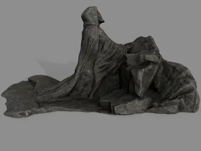 Jesus lord of rings statue Low-poly 3D model