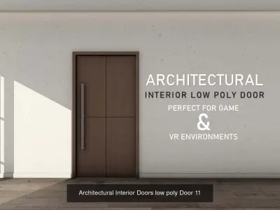 Set II of 10 Realistic Wooden door collection low poly Doors 3D Model Pack