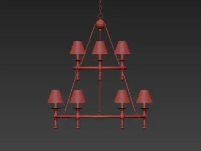 Chapman Classic Two Tier Ring Chandelier 3D model
