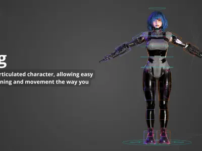 Sci-fi Girl - Luna - GameReady Low-poly 3D model