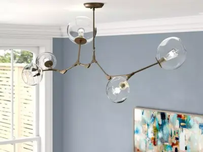 Maclean Light Sputnik Modern Linear Chandelier 3D model