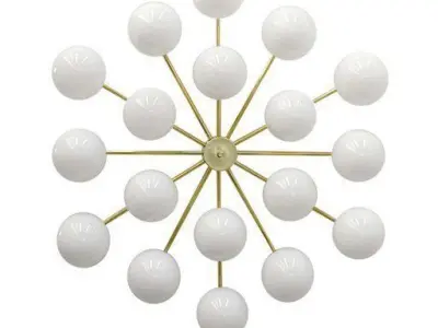 GLOBES modern brass chandelier with glass 3D model