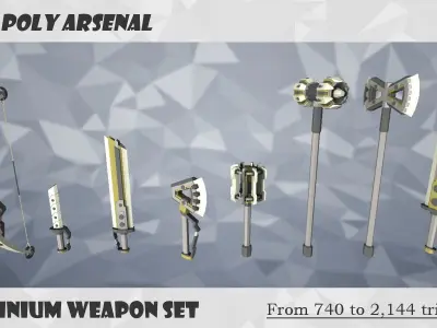 Low Poly Arsenal - Platinium Low-poly 3D model