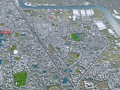 Khulna Bangladesh 20km Low-poly 3D model