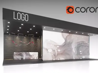 exhibition design 12x8m corona renderer 3D model