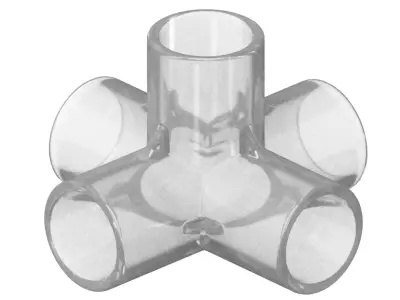 Transparent Five Way Fitting 3D model