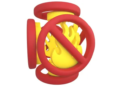 No Fire Icon V2 004 Low-poly 3D model