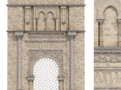 Arabic turkish islamic architectural element set 508 3D model