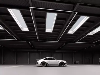 Hangar Interior V3 Low-poly 3D model