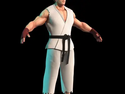 Street fighter - Ryu 3D model Low-poly 3D model