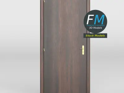 Wooden interior door 3D model
