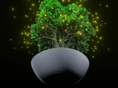 Magic Tree Free low-poly 3D model