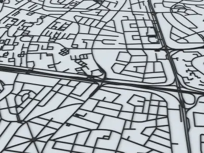 Tunis Road Network and Streets 3D model