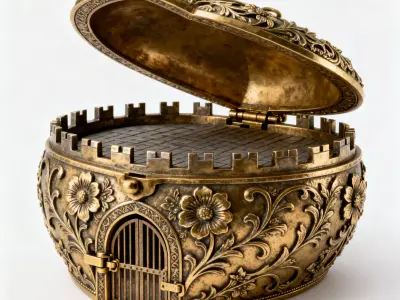 Gilded Vow Heart-Box Fortress 3D Model Low-poly 3D model