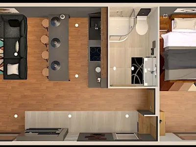 mobile home vacation house tiny house on 36m2 Low-poly 3D model