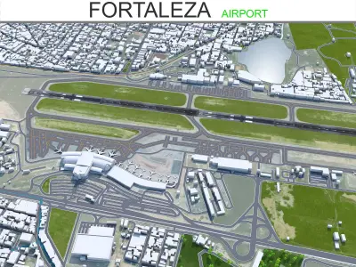 Fortaleza Pinto Martins Airport 10km Low-poly 3D model