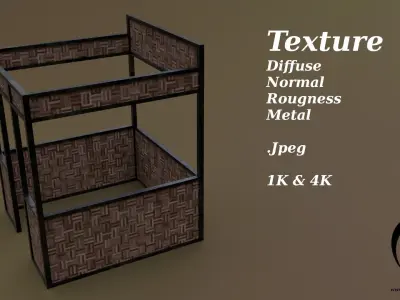 Stall stand 02 R Low-poly 3D model