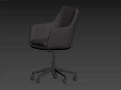 Nora grey velvet office chair Actona 3D model