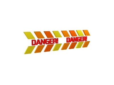 Cyberpunk Future Danger Sign v1 011 Low-poly 3D model