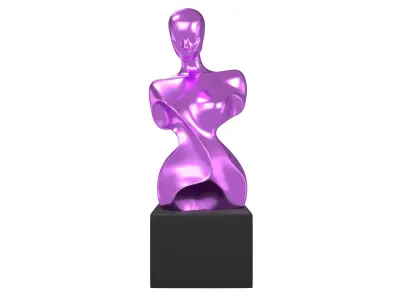 Abstract Woman Half Body Shape Sculpture v2 004 Low-poly 3D model