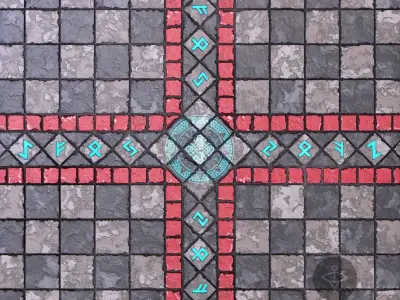 Stylized Ancient Ornamental Floor 2K PBR ready Texture