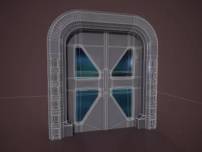 Sci Fi Door Low-poly 3D model