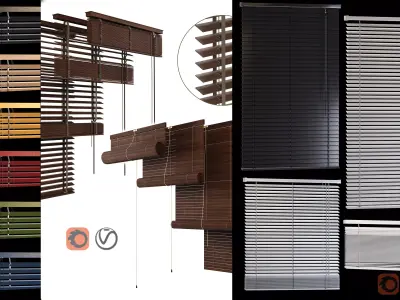 WOODand PVC Blinds  3D Model Pack