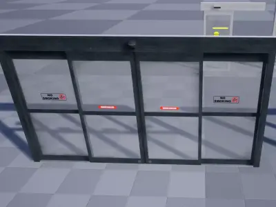 Automatic Sliding Doors Low-poly 3D model