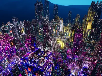 Sci-Fi Landscape Building Low-poly 3D model