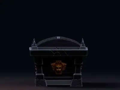 Stylized Halloween Props - Coffin Low-poly 3D model