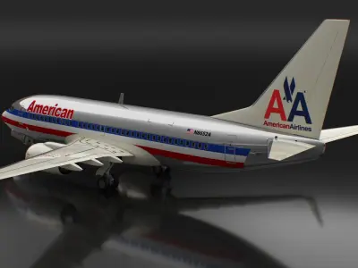  American Airlines Boeing 737-700 with Interior Rigged for Maya 