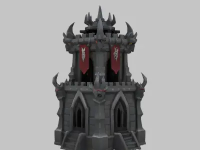 Dark Fortress Tower Low-poly 3D model
