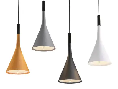 Coppe four different colored pendant lights hanging 3D model