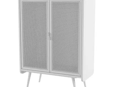 Homary-Nordic Walnut Shoe Cabinet 3D model