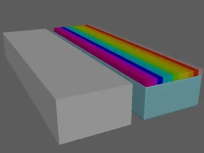 Simple wood concrete bench Low-poly 3D model